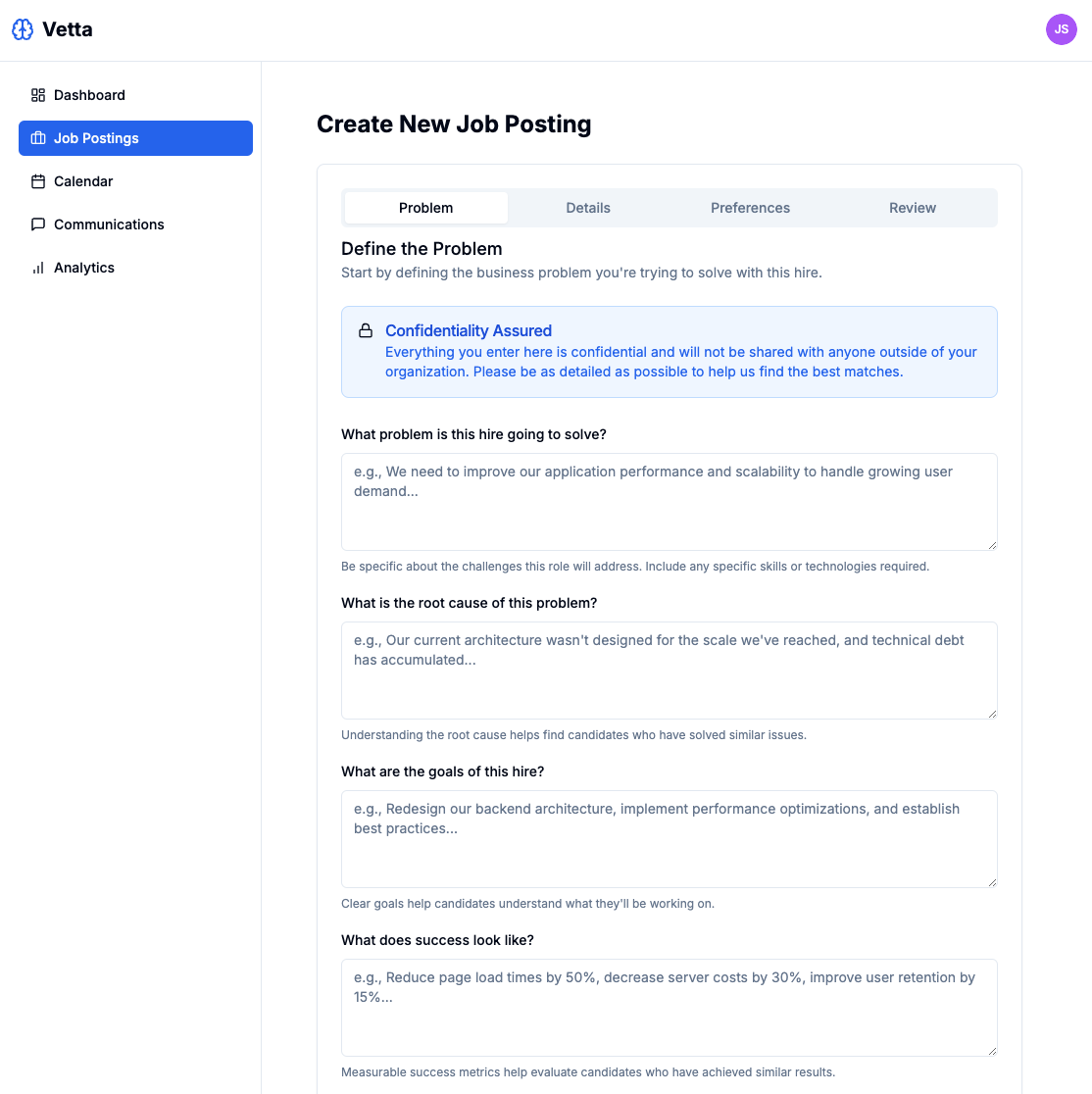 Create New Job Posting